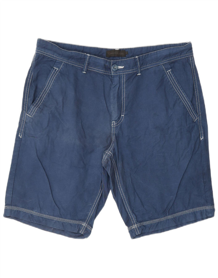 CALVIN KLEIN Chino-shorts til mænd W34 Stor blå bomuld