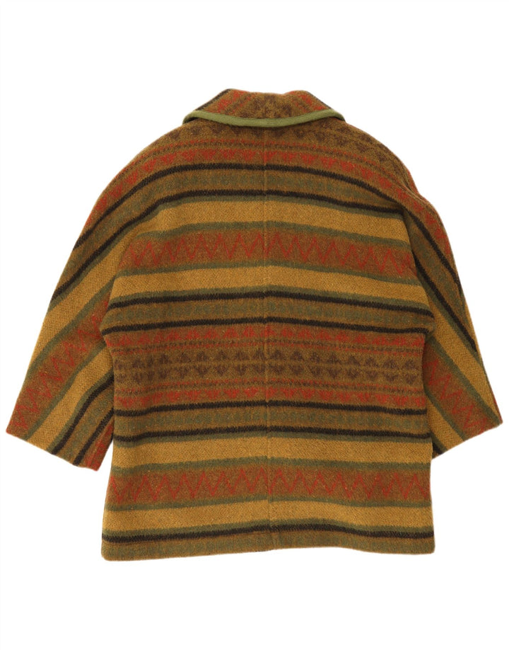 Vintage overfrakke til kvinder UK 18 XL Khaki stribet