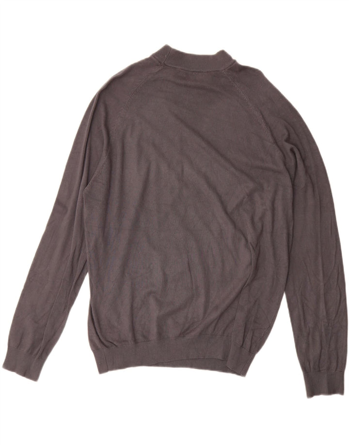 Zara Herre sweater med rund hals, mellemgrå viskose