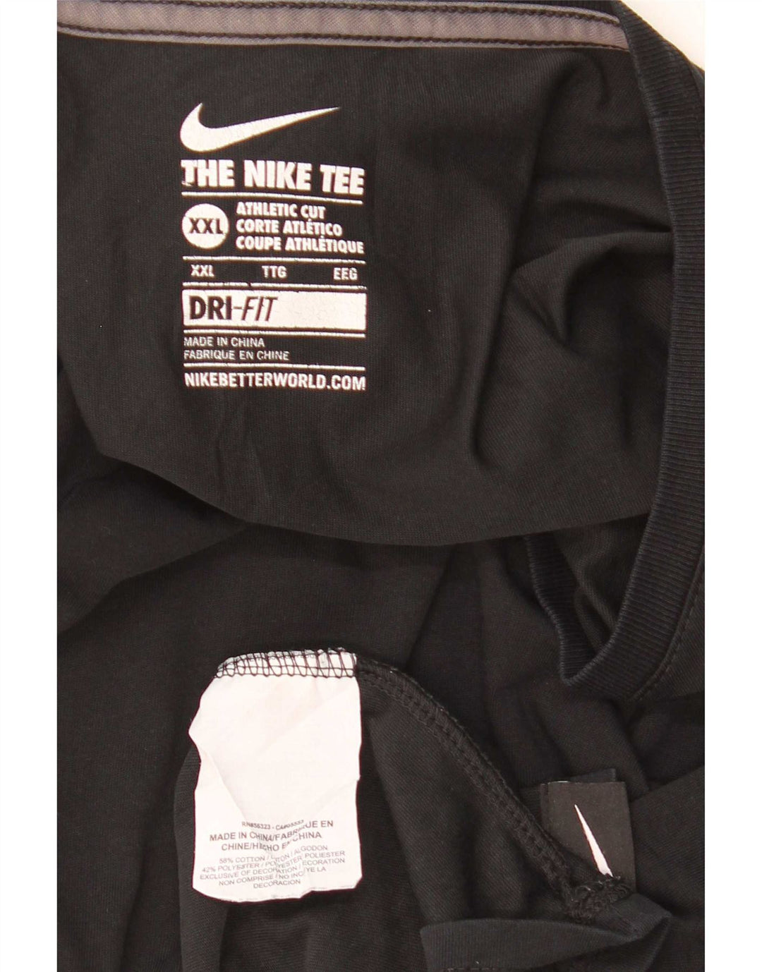 Nike herre Dri Fit T-shirt top 2XL sort bomuld