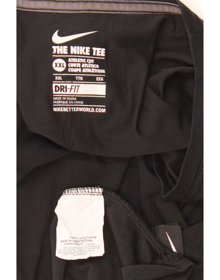 Nike herre Dri Fit T-shirt top 2XL sort bomuld