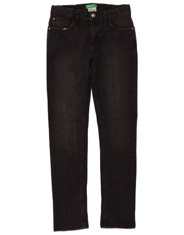Benetton Boys Slim Jeans 11-12 år 2XL W28 L30 Grå Bomuld