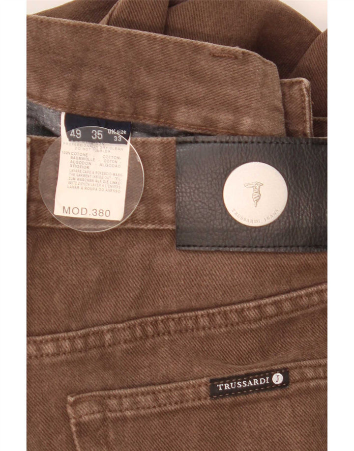 Trussardi Straight Jeans til mænd W33 L30 brun bomuld