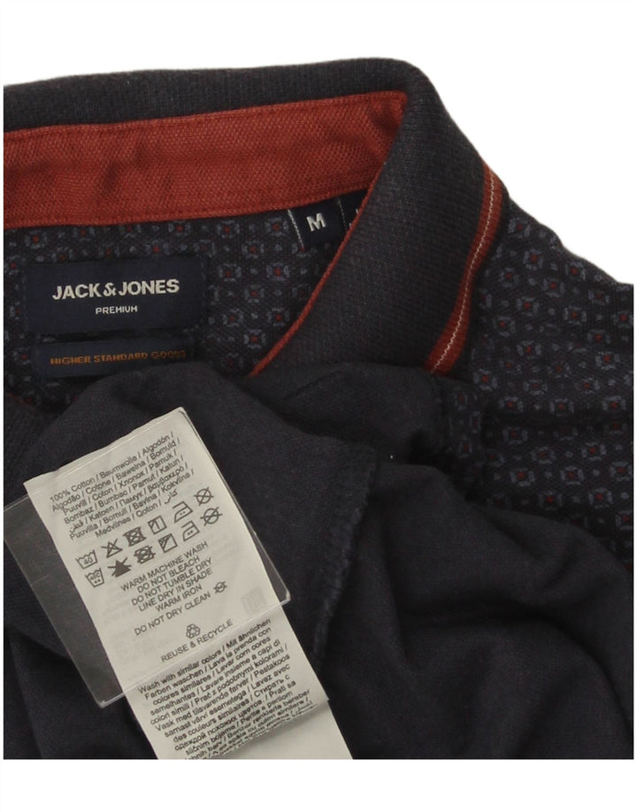 JACK & JONES Premium poloshirt til mænd Medium marineblå geometrisk bomuld