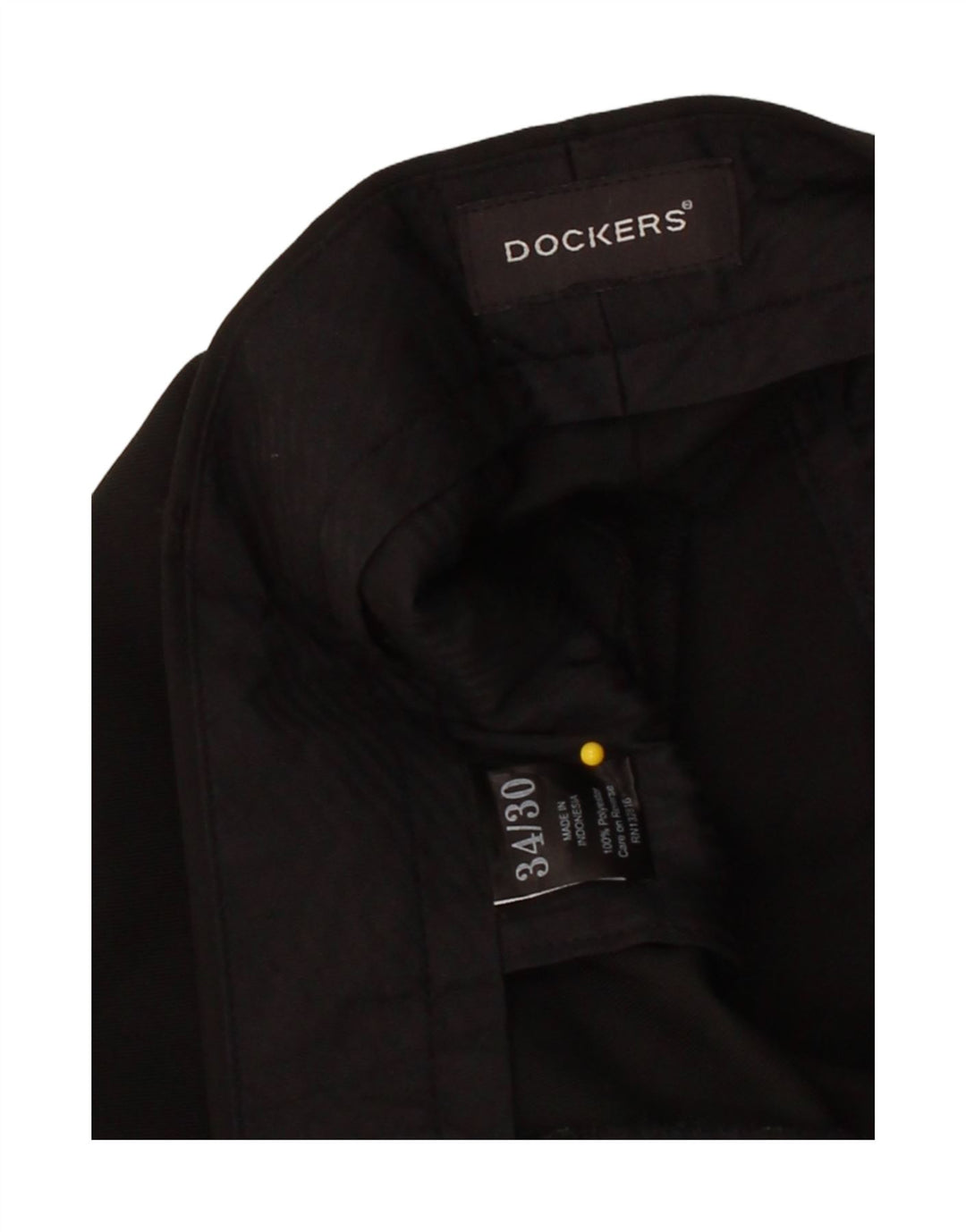 DOCKERS Mens Straight Suit Trousers W34 L30 Black Polyester Vintage Dockers and Second-Hand Dockers from Messina Hembry 