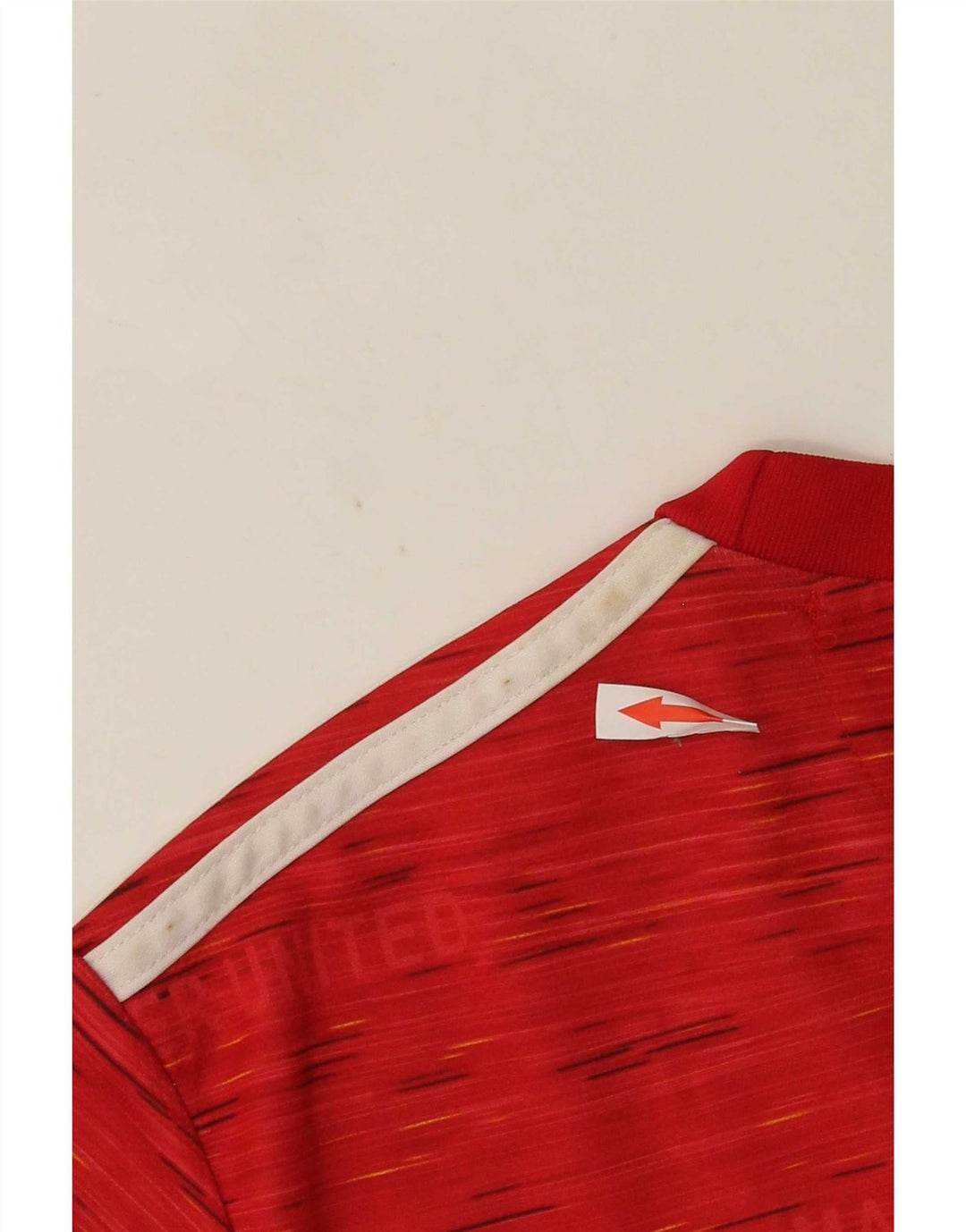 Adidas Herre Manchester United T-Shirt Top Medium Rød Flecked Polyester