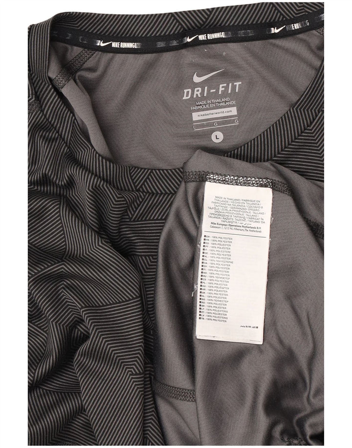 Nike Herre Dri Fit T-Shirt Top Stor Sort Geometrisk Polyester