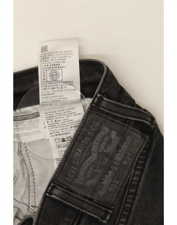 Levi's Herre 511 Slim Jeans W38 L34 Sort Bomuld