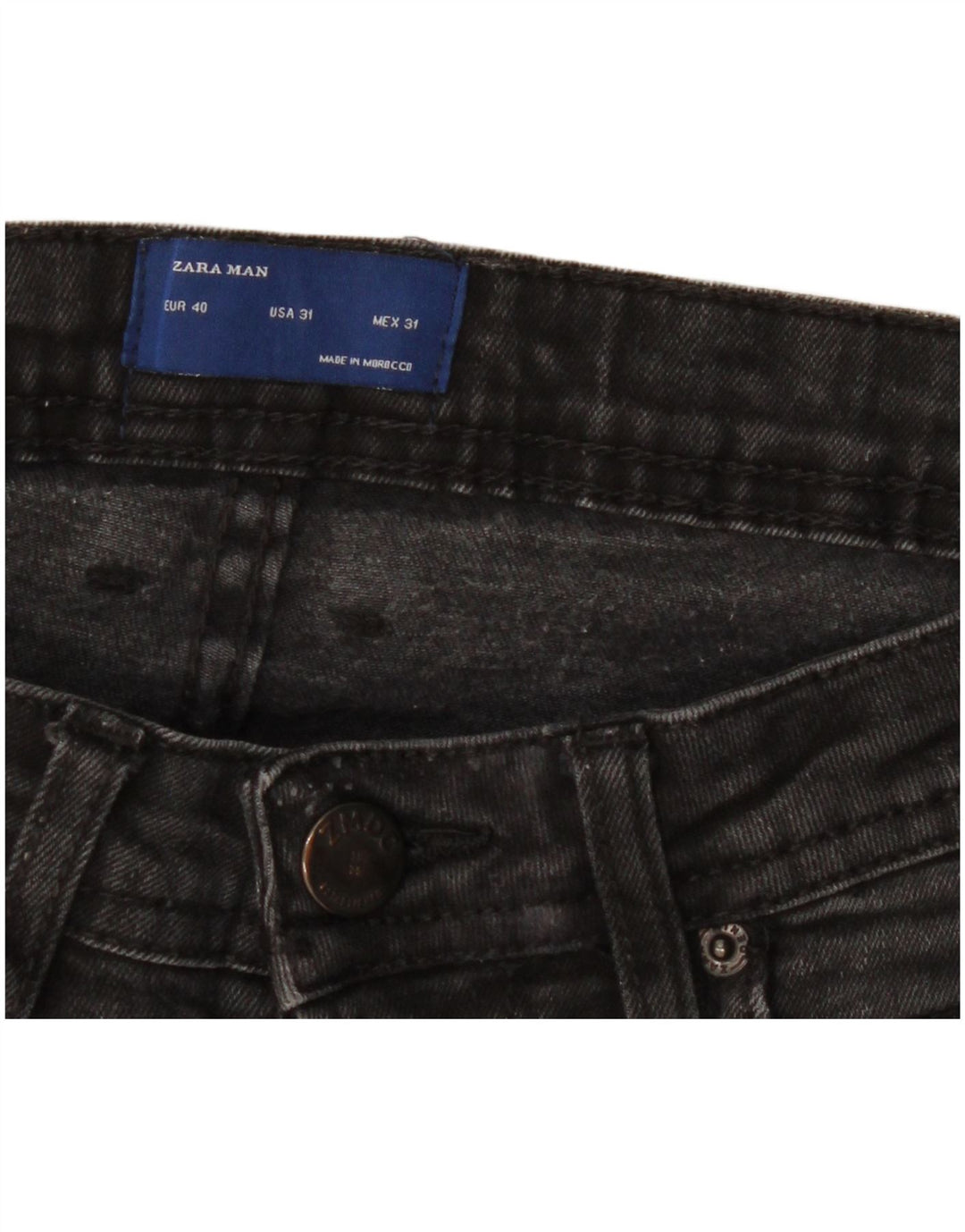 Zara Herre Slim Jeans EU 40 Medium W31 L30 Sort