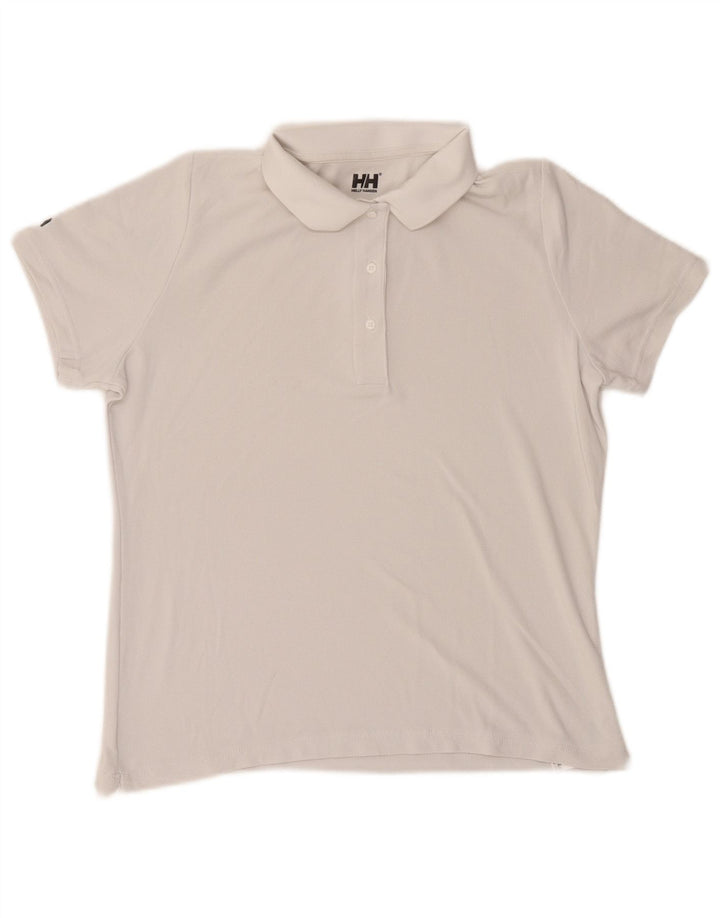 Helly Hansen Womens Regular Polo Shirt UK 14 Medium White Polyamide