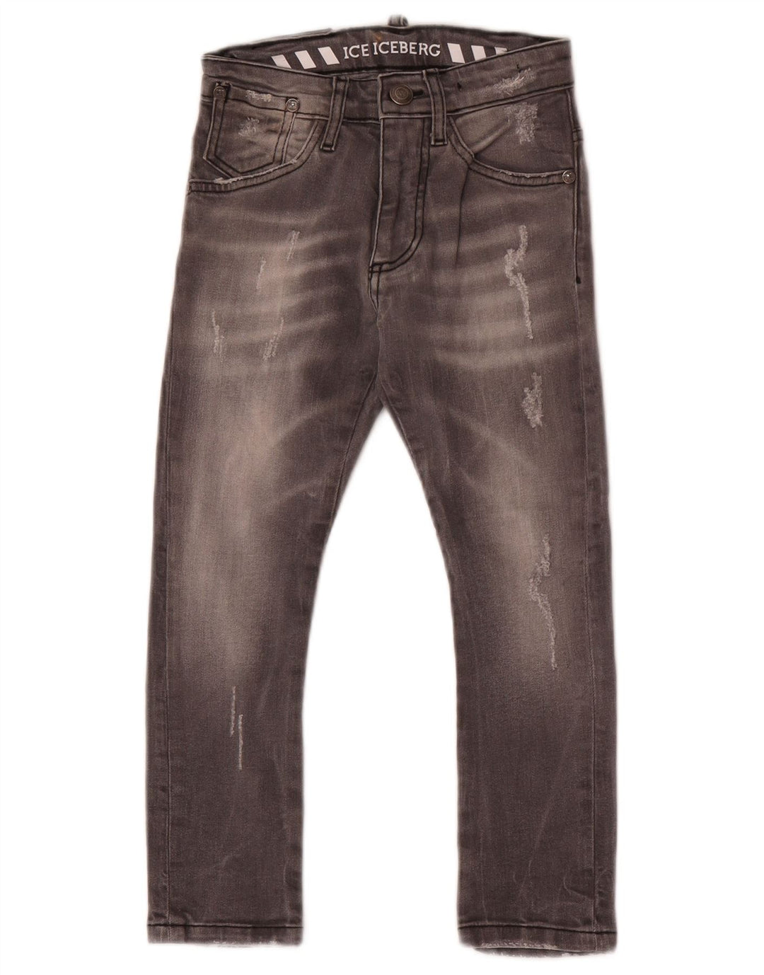 Iceberg Boys Distressed Slim Jeans 6-7 år W22 L20 Grå