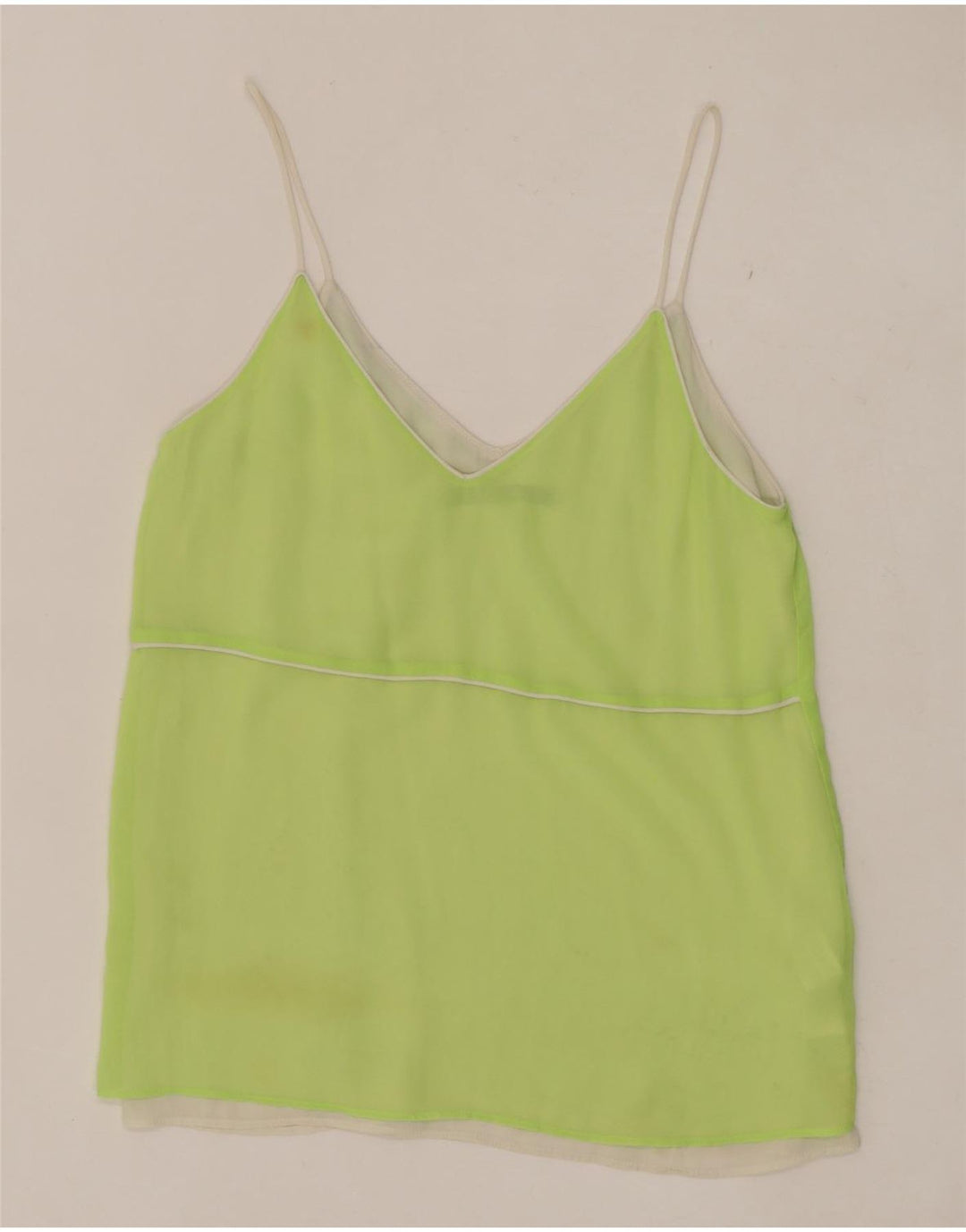 Zara Dame Cami Top UK 10 Lille grøn polyester