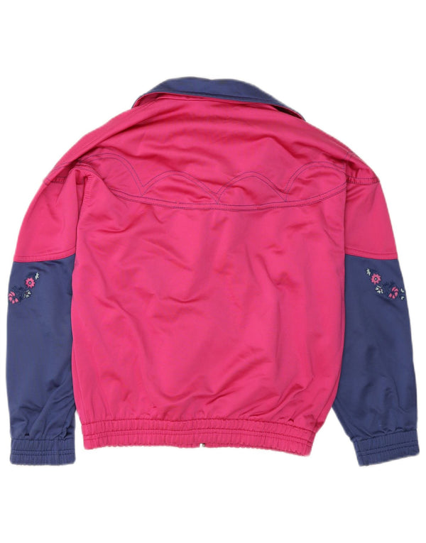 Diadora træningsdragt topjakke til kvinder UK 28 Small Pink Colourblock Polyester
