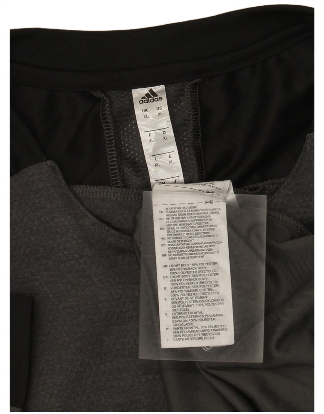 Adidas Herre T-Shirt Top XL Grå Colourblock Polyester