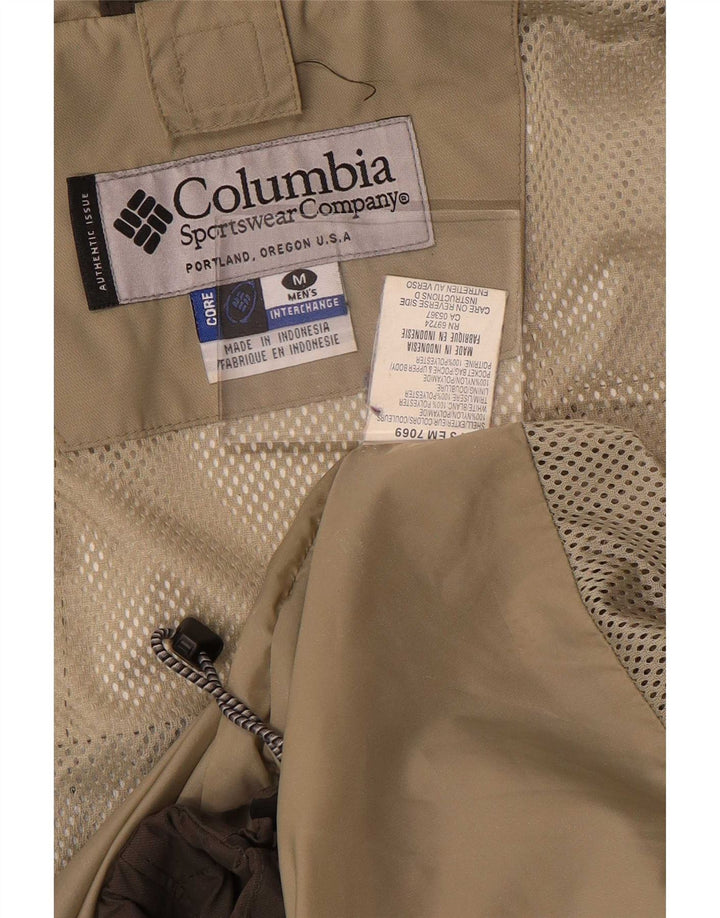 Columbia Mens Interchange Rain Jacket UK 38 Medium Brown Colourblock Nylon