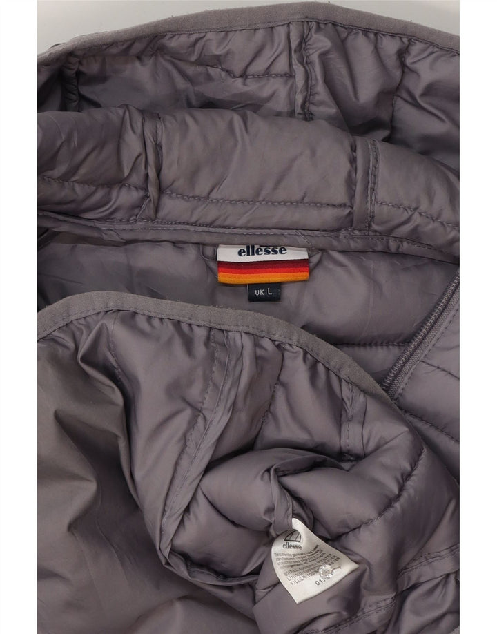 Ellesse Herre hættepolstret jakke UK 40 Large Grå Polyester