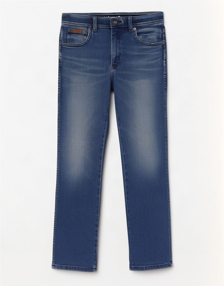 Wrangler Herre Texas Slim Jeans W32 L30 Blå Bomuld