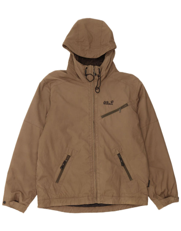 JACK WOLFSKIN Herre Hættevindjakke UK 40/42 Stor Khaki