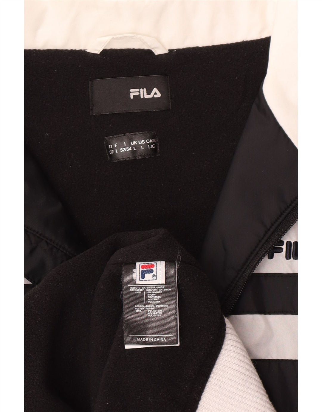 Fila Bomberjakke til mænd UK 40 Large Black Colourblock Polyamid