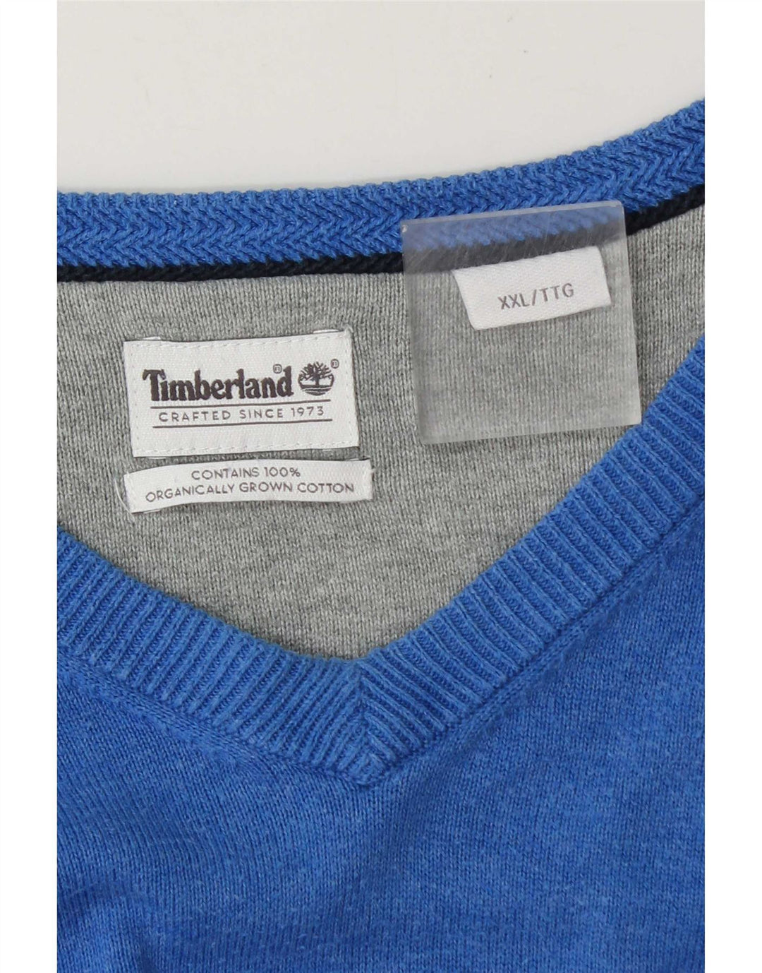 Timberland Herre V-hals sweater 2XL blå bomuld