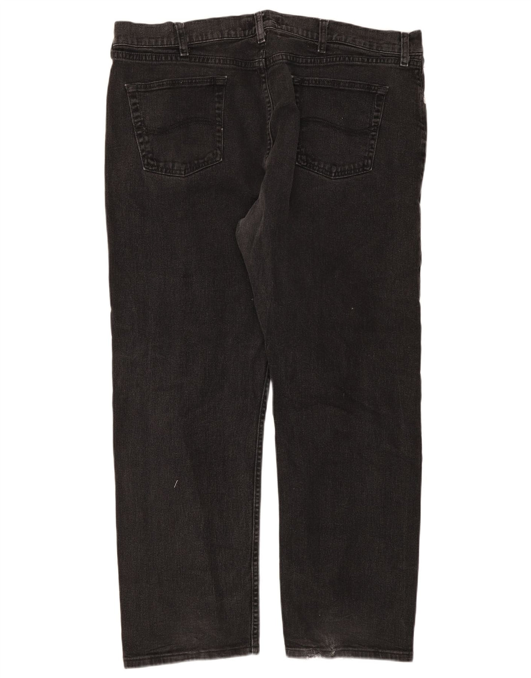 Lee Herre Regular Fit Straight Jeans W42 L30 Sort Bomuld