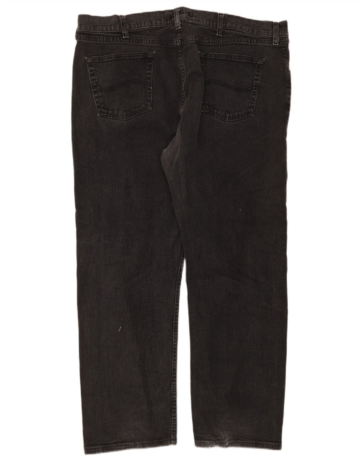 Lee Herre Regular Fit Straight Jeans W42 L30 Sort Bomuld