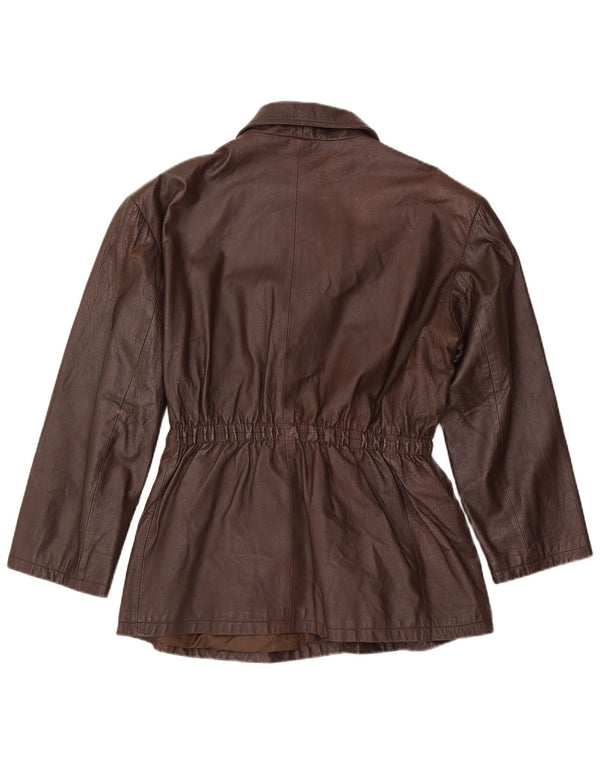 Vintage dame læderjakke UK 20 2XL Brun