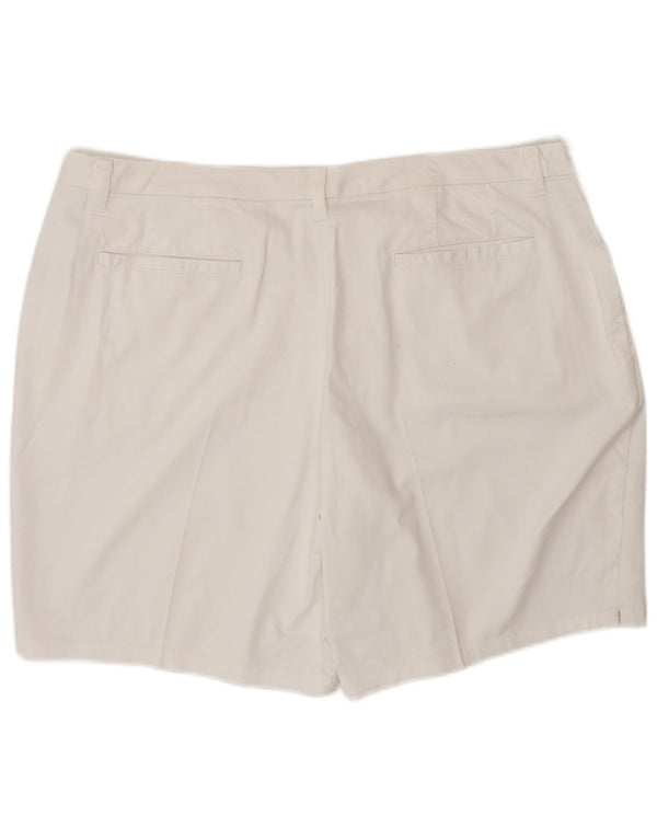 Nike Dame Dri Fit Chino Shorts UK 20 2XL W38 L8 Hvid Bomuld