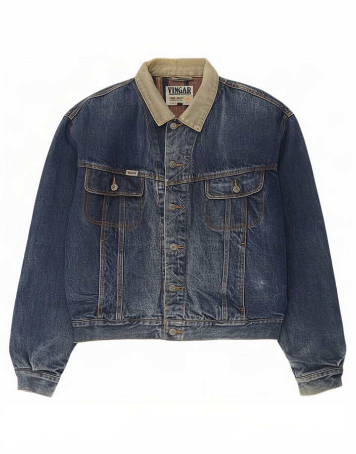 Vingar Herre denimjakke UK 42 XL Blå Colourblock