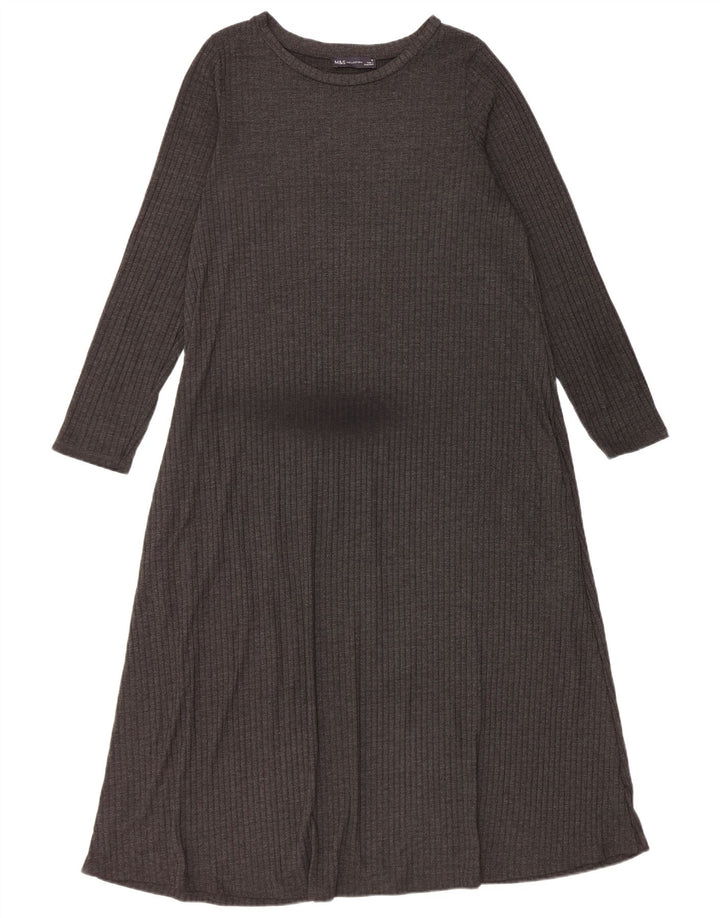 Marks & Spencer Langærmet Maxikjole til kvinder UK 16 Stor grå polyester