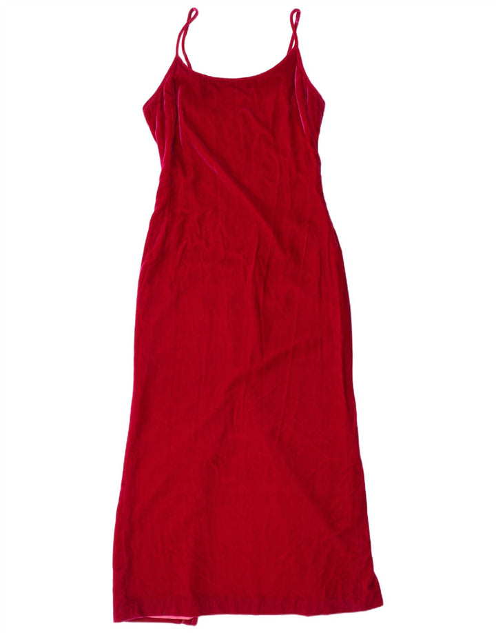 RICHARD LEWIS Dame Velour Ærmeløs Maxikjole UK 12 Medium Pink