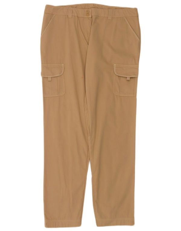 Lacoste Dame Straight Cargo Bukser Størrelse 44 Large W34 L32 Beige Bomuld