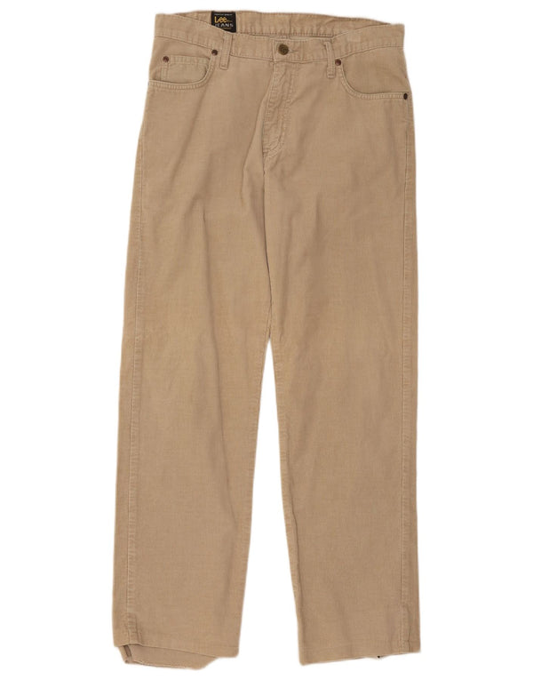 Lee Womens Brooklyn lige fløjlsbukser W32 L28 Beige bomuld