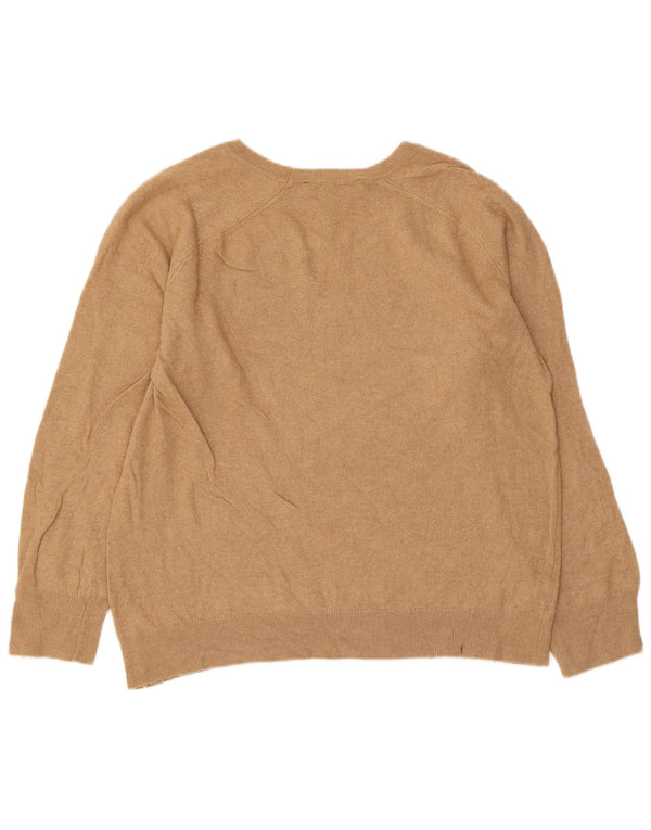 Zara Womens Crop Boat Neck Jumper Sweater UK 18 XL Beige
