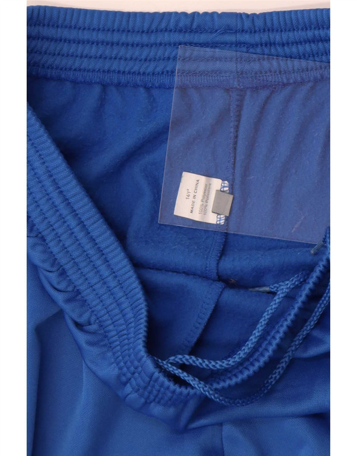 Vintage herre grafisk træningsdragt bukser jogger store blå polyester