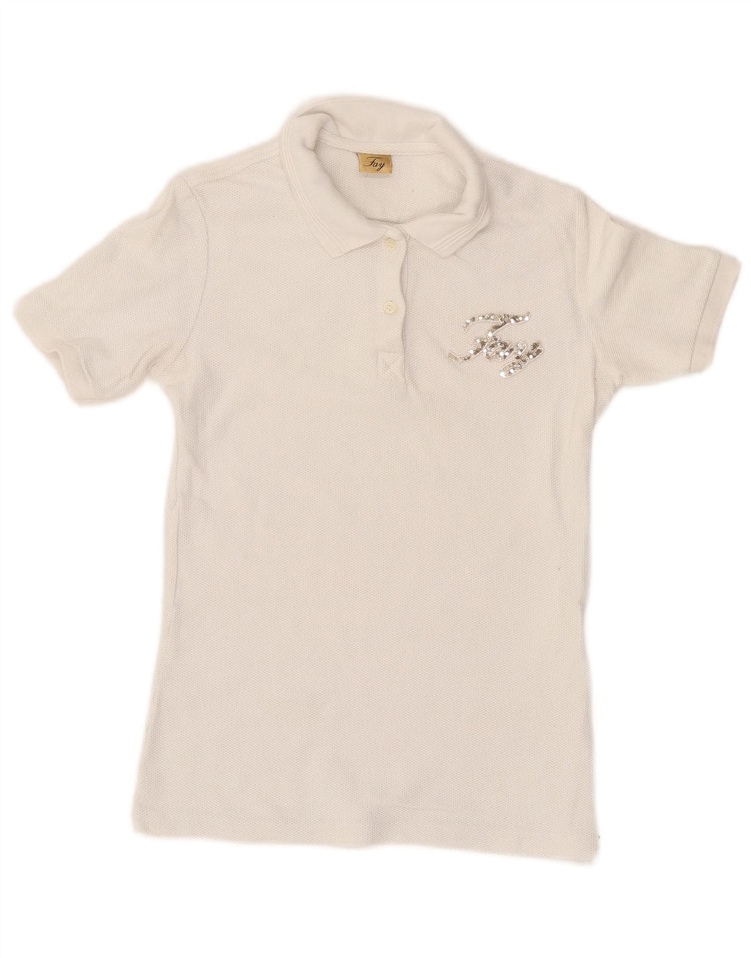 FAY Dame Polo Shirt UK 10 Small White