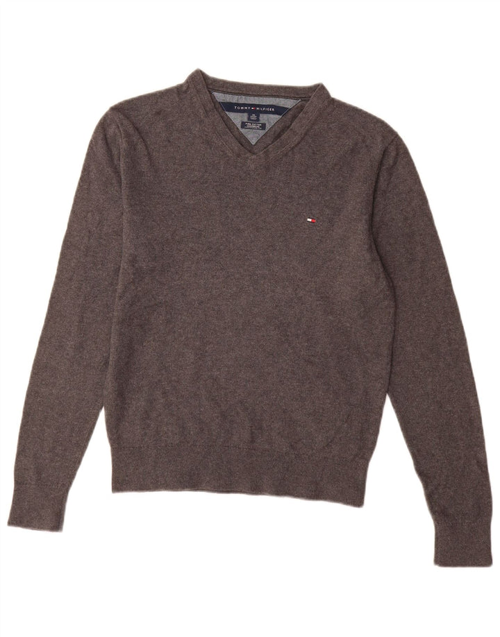 Tommy Hilfiger Herre V-hals sweater XS Grå Bomuld