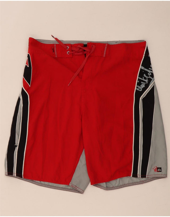 QUIKSILVER Grafiske svømmeshorts til mænd, store røde Colourblock Polyester