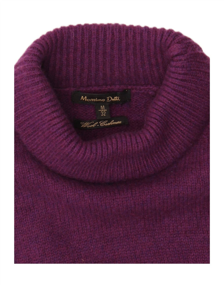 Massimo Dutti Dame Rullehals Sweater UK 12 Medium Lilla