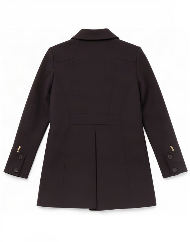 Reiss Dame Dobbeltradet Frakke UK 12 Medium Navy Blue Polyester