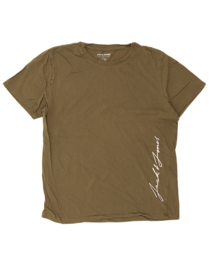 Jack & Jones Herre grafisk T-shirt Top Medium Khaki Bomuld
