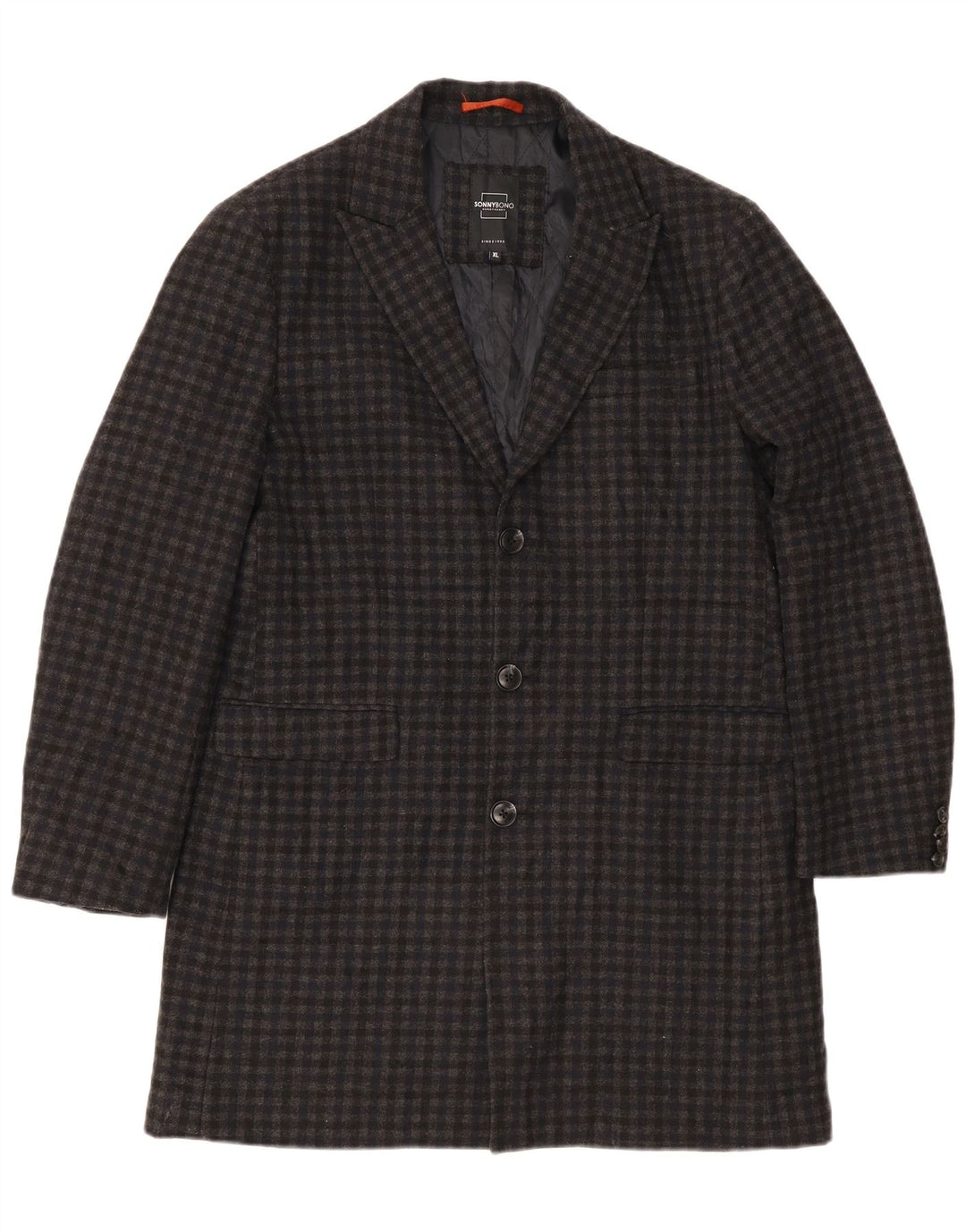 Sonny Bono Herre Overfrakke UK 42 XL Grå Gingham