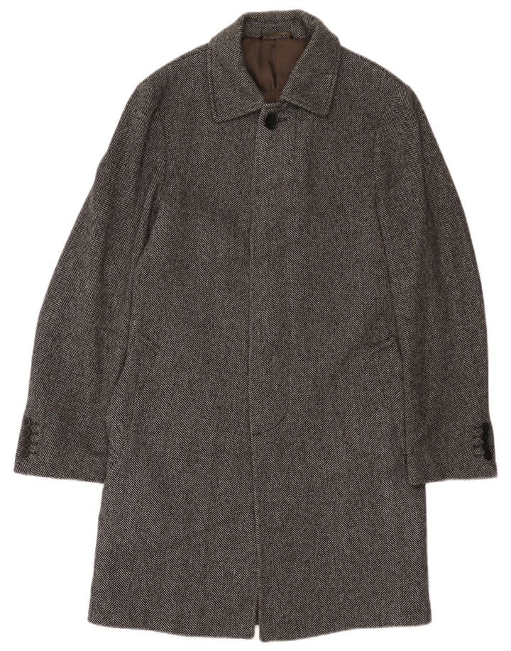 John Lewis Herre Skræddersyet Regular Fit Overfrakke UK 36 Small Grey Herringbone