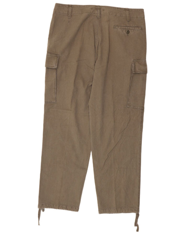 Vintage Straight Cargo bukser til mænd W40 L33 Khaki Bomuld