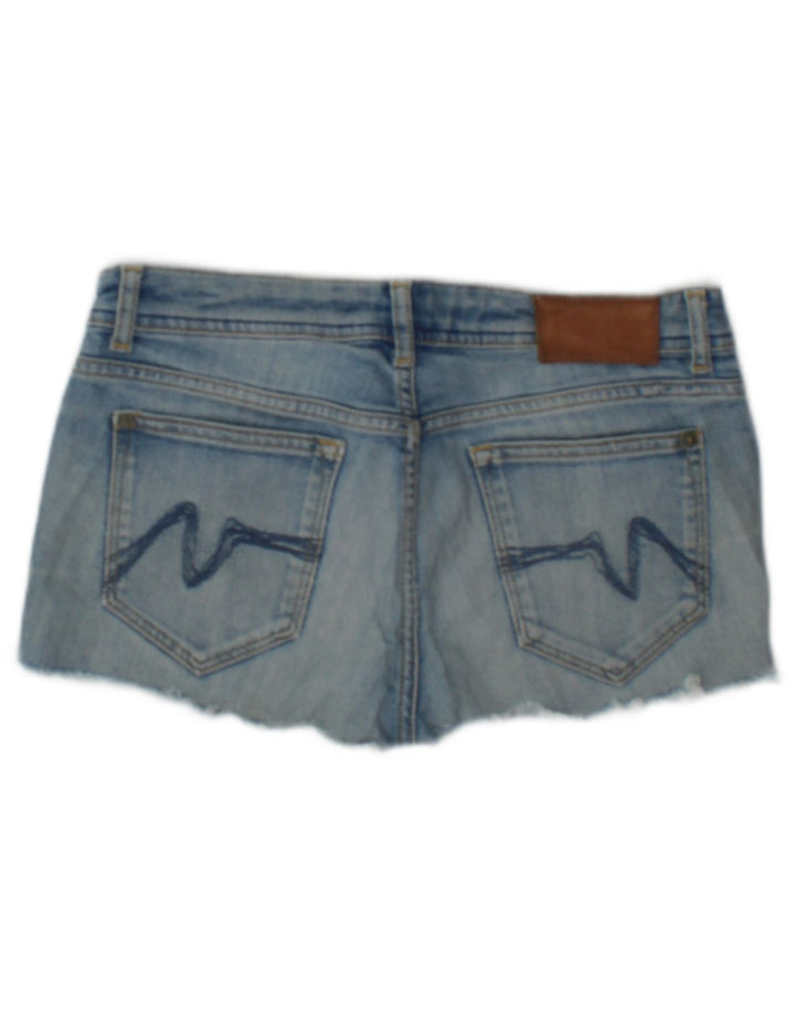 Zara Dame Denim Hot Pants EU 40 Medium W30 Blå Bomuld