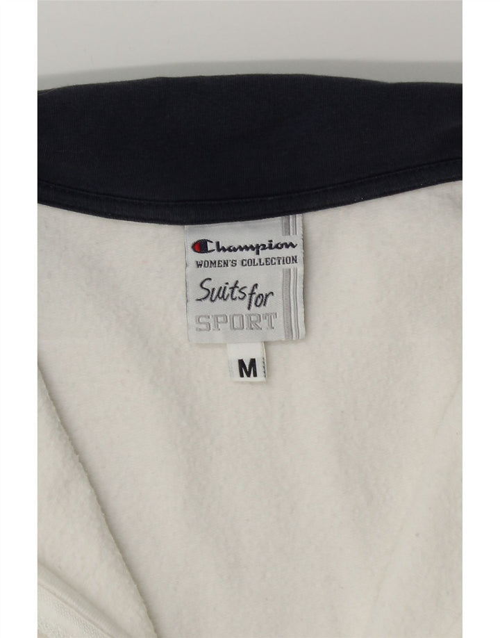 CHAMPION Dame træningsdragt topjakke UK 14 Medium hvid stribet bomuld