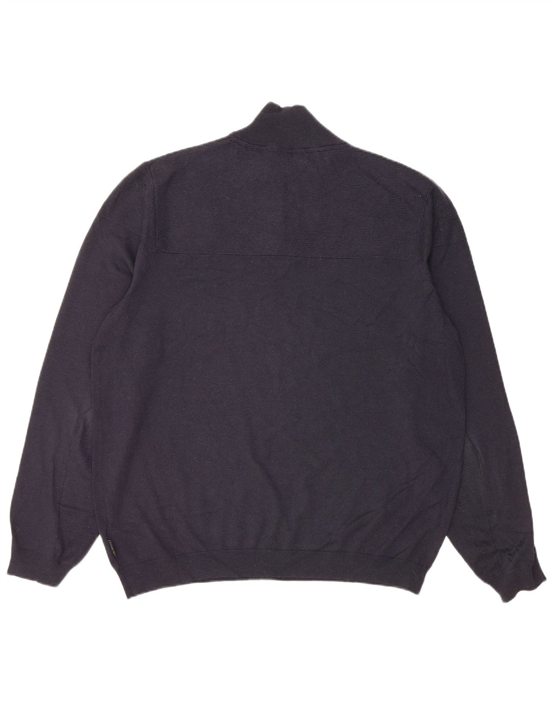 Ted Baker Herre Button Neck Jumper Sweater Størrelse 6 2XL Marineblå Uld