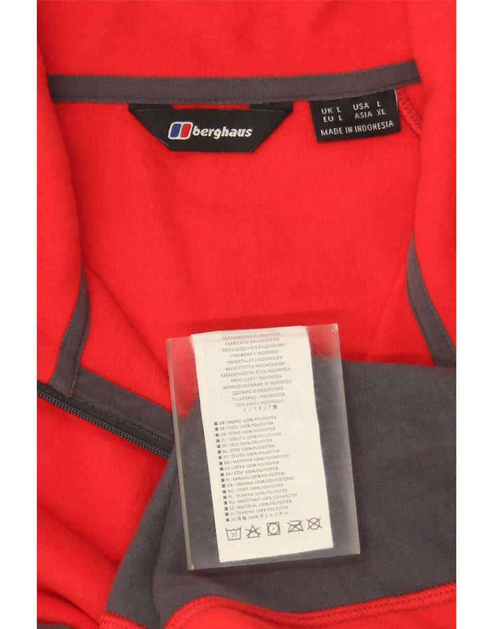 Berghaus Fleece Jumper med lynlås til mænd Large Rød Colourblock Polyester