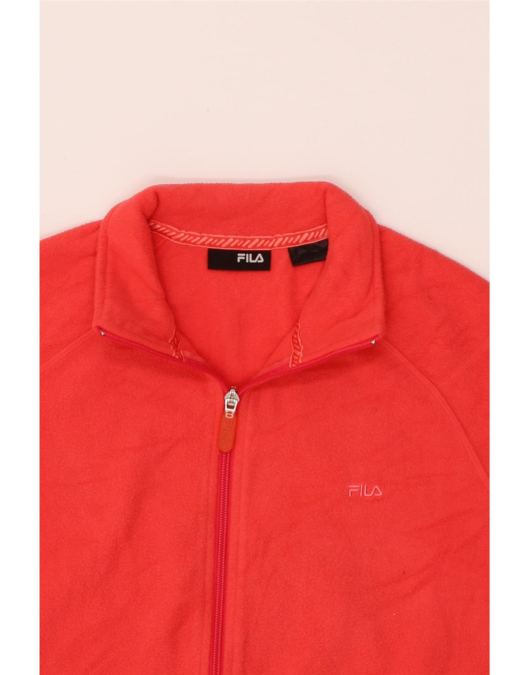 FILA Womens Fleece Jacket UK 14 Medium Red Polyester Vintage Fila and Second-Hand Fila from Messina Hembry 