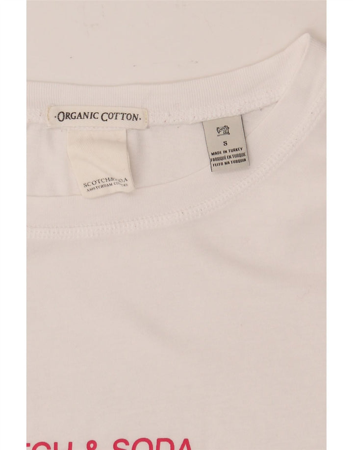 SCOTCH & SODA Mens Graphic T-Shirt Top Small White Cotton Vintage Scotch & Soda and Second-Hand Scotch & Soda from Messina Hembry 